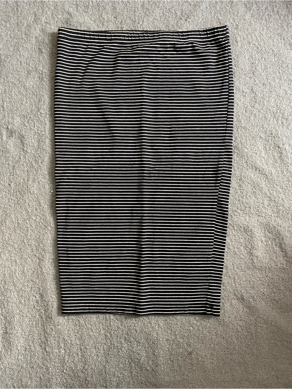 bobi Black & White Striped Knit Pencil Skirt